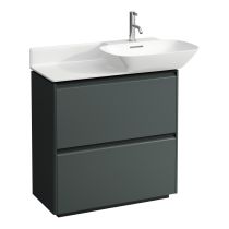 LAUFEN BASE Skrinka pod umývadlo, s 2 zásuvkami, pre umývadlá 813301, 813302, s držiakom z tmavého hliníka, 770x350x775 mm, Šedá traffic 266, H4030041102661