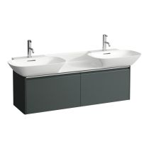 LAUFEN BASE Skrinka pod umývadlo, s 2 zásuvkami, pre umývadlo H814304, s držiakom z eloxovaného hliníka, 1170x350x360 mm, Šedá traffic 266, H4030151102661