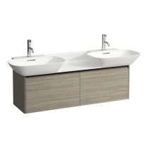 LAUFEN BASE Skrinka pod umývadlo, s 2 zásuvkami, pre umývadlo H814304, s držiakom z tmavého hliníka, 1170x350x360 mm, Bledý brest 262, H4030161102621