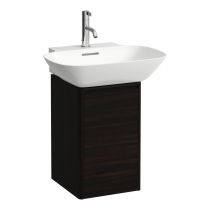 LAUFEN BASE Skrinka pod umývadlo, 1 dvierka, závesy vľavo, 1 vnútorná polička, pre umývadielko 815302, s držiakom z tmavého hliníka, 315x340x515 mm, Tmavohnedý brest 263, H4030231102631