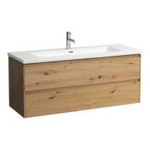 LAUFEN LANI Skrinka pod umývadlo, s 2 zásuvkami, pre umývadlo H816435, 1285x470x515 mm, Divoký dub 267, H4041921122671