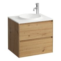 LAUFEN LANI Skrinka pod umývadlo, s 2 zásuvkami, pre umývadlo H814073, z materiálu Marbond, 570x440x515 mm, Divoký dub 267, H4042521122671