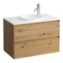 LAUFEN LANI Skrinka pod umývadlo, s 2 zásuvkami, pre umývadlo H814074, z materiálu Marbond, 770x440x515 mm, Divoký dub 267, H4042621122671