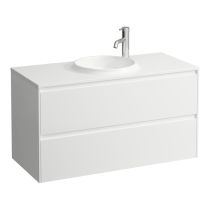 LAUFEN LANI Skrinka pod umývadlo, s 2 zásuvkami, pre umývadlo H814075, z materiálu Marbond, 970x440x515 mm, Biela lesklá 261, H4042721122611