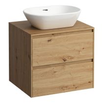 LAUFEN LANI Zásuvkový element 600, s 2 zásuvkami, s výrezom uprostred, top 12 mm, 585x495x525 mm, Divoký dub 267, H4043011122671