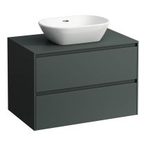 LAUFEN LANI Zásuvkový element 800, s 2 zásuvkami, s výrezom uprostred, top 12 mm, 785x495x525 mm, Šedá traffic 266, H4043111122661