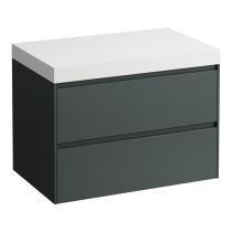 LAUFEN LANI Modulárna zostava 800, umývadlová doska 65 mm (.260 biela matná), bez výrezu, s 2 zásuvkami, 785x495x580 mm, Šedá traffic 266, H4045501122661