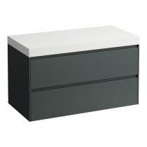 LAUFEN LANI Modulárna zostava 1000, umývadlová doska 65 mm (.260 biela matná), bez výrezu, s 2 zásuvkami, 985x495x580 mm, Šedá traffic 266, H4045601122661