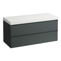 LAUFEN LANI Modulárna zostava 1200, umývadlová doska 65 mm (.260 biela matná), bez výrezu, s 2 zásuvkami, 1185x495x580 mm, Šedá traffic 266, H4045701122661