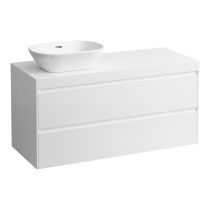 LAUFEN LANI Modulárna zostava 1200, umývadlová doska 65 mm (.260 biela matná), s výrezom vľavo, s 2 zásuvkami, 1185x495x580 mm, Biela lesklá 261, H4045721122611