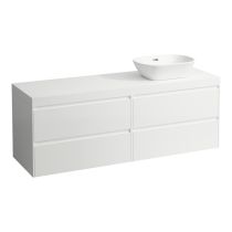 LAUFEN LANI Modulárna zostava 1600, umývadlová doska 65 mm (.260 biela matná), s výrezom vpravo, so 2 zásuvkami: zásuvkový element 800 pravý + zásuvkový element 800 ľavý, 1570x495x580 mm, Biela matná 260, H4045931122601