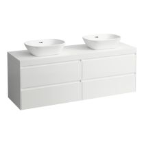 LAUFEN LANI Modulárna zostava 1600, umývadlová doska 65 mm (.260 biela matná), s výrezom vľavo a vpravo, so 2 zásuvkami: zásuvkový element 800 pravý + zásuvkový element 800 ľavý, 1570x495x580 mm, Multicolour farby 999, H4045941129991
