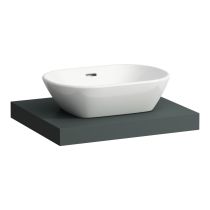 LAUFEN LANI Umývadlová doska 600, s 1 výrezom uprostred, hrúbka: 65 mm, vr. 2 nástenných držiakov, 585x495x65 mm, Šedá traffic 266, H4046411122661