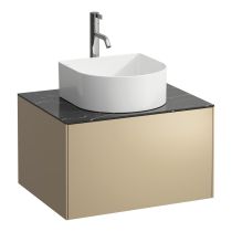LAUFEN SONAR Skrinka pod umývadlo, s 1 zásuvkou, pre umývadlové misy H812340, H812341, H812342, H812343, s výrezom uprostred vr. otvoru pre batériu uprostred, 575x455x340 mm, Zlato & nero marquina 140, H4054050341401