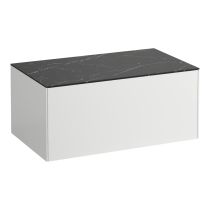 LAUFEN SONAR Skrinka pod umývadlo 800, s 1 zásuvkou, bez výrezu, 775x455x340 mm, Biela matná & nero marquina 143, H4054100341431