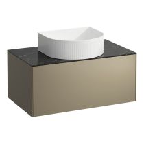 LAUFEN SONAR Skrinka pod umývadlo, s 1 zásuvkou, pre umývadlové misy H812340, H812341, H812342, H812343, s výrezom uprostred, 775x455x340 mm, Titán & nero marquina 142, H4054110341421