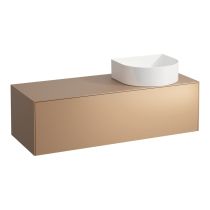 LAUFEN SONAR Skrinka pod umývadlo, s 1 zásuvkou, pre umývadlové misy H812340, H812341, H812342, H812343, s výrezom vpravo, 1175x455x340 mm, Meď 041, H4054230340411