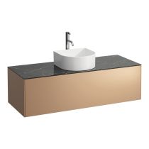 LAUFEN SONAR Skrinka pod umývadlo, s 1 zásuvkou, pre umývadlové misy H812340, H812341, H812342, H812343, s výrezom uprostred vr. otvoru pre batériu uprostred, 1175x455x340 mm, Meď & nero marquina 141, H4054250341411