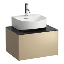 LAUFEN SONAR Skrinka pod umývadlo s 1 zásuvkou, pre umývadielko H816341, s výrezom uprostred, 575x455x340 mm, Zlato & nero marquina 140, H4054310341401