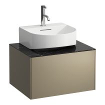 LAUFEN SONAR Skrinka pod umývadlo s 1 zásuvkou, pre umývadielko H816341, s výrezom uprostred, 575x455x340 mm, Titán & nero marquina 142, H4054310341421