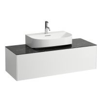 LAUFEN SONAR Skrinka pod umývadlo, s 1 zásuvkou, pre umývadielka H816341/H816342, s výrezom uprostred, 1175x455x340 mm, Biela matná & nero marquina 143, H4054510341431