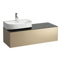 LAUFEN SONAR Skrinka pod umývadlo, s 1 zásuvkou, pre umývadielka H816341/H816342, s výrezom vľavo, 1175x455x340 mm, Zlato & nero marquina 140, H4054520341401