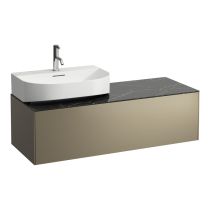 LAUFEN SONAR Skrinka pod umývadlo, s 1 zásuvkou, pre umývadielka H816341/H816342, s výrezom vľavo, 1175x455x340 mm, Titán & nero marquina 142, H4054520341421