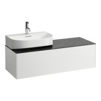 LAUFEN SONAR Skrinka pod umývadlo, s 1 zásuvkou, pre umývadielka H816341/H816342, s výrezom vľavo, 1175x455x340 mm, Biela matná & nero marquina 143, H4054520341431
