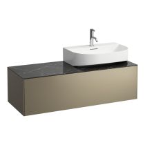 LAUFEN SONAR Skrinka pod umývadlo, s 1 zásuvkou, pre umývadielka H816341/H816342, s výrezom vpravo, 1175x455x340 mm, Titán & nero marquina 142, H4054530341421