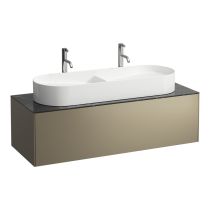 LAUFEN SONAR Skrinka pod umývadlo, s 1 zásuvkou, pre umývadla H812348, H812349, s výrezom uprostred, 1175x455x340 mm, Titán & nero marquina 142, H4054710341421