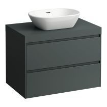 LAUFEN LANI Modulárna zostava 800, umývadlová doska 65 mm (.260 šedá traffic), s 1 výrezom uprostred, s 2 zásuvkami, 785x495x580 mm, Šedá traffic 266, H4055511122661