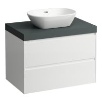 LAUFEN LANI Modulárna zostava 800, umývadlová doska 65 mm (.260 šedá traffic), s 1 výrezom uprostred, s 2 zásuvkami, 785x495x580 mm, Multicolour farby 999, H4055511129991