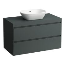 LAUFEN LANI Modulárna zostava 1000, umývadlová doska 65 mm (.260 šedá traffic), s 1 výrezom uprostred, s 2 zásuvkami, 985x495x580 mm, Šedá traffic 266, H4055611122661