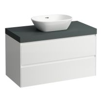 LAUFEN LANI Modulárna zostava 1000, umývadlová doska 65 mm (.260 šedá traffic), s 1 výrezom uprostred, s 2 zásuvkami, 985x495x580 mm, Špeciálne farby 990, H4055611129901