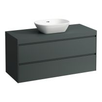 LAUFEN LANI Modulárna zostava 1200, umývadlová doska 65 mm (.260 šedá traffic), s 1 výrezom uprostred, s 2 zásuvkami, 1185x495x580 mm, Šedá traffic 266, H4055711122661