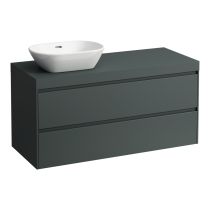 LAUFEN LANI Modulárna zostava 1200, umývadlová doska 65 mm (.260 šedá traffic), s výrezom vľavo, s 2 zásuvkami, 1185x495x580 mm, Šedá traffic 266, H4055721122661