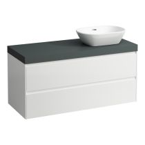 LAUFEN LANI Modulárna zostava 1200, umývadlová doska 65 mm (.260 šedá traffic), s výrezom vpravo, s 2 zásuvkami, 1185x495x580 mm, Biela matná 260, H4055731122601