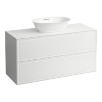 LAUFEN THE NEW CLASSIC Skrinka pod umývadlo 1200, s 2 zásuvkami, s výrezom uprostred, pre umývadlové misy H812850/H812851/H812852/H812853, 1175x455x600 mm, Biela lakovaná 631, H4060220856311