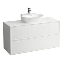 LAUFEN THE NEW CLASSIC Skrinka pod umývadlo 1200, s 2 zásuvkami, s výrezom uprostred, pre umývadlá H816852, 1175x455x600 mm, Biela lakovaná 631, H4060240856311