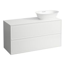 LAUFEN THE NEW CLASSIC Skrinka pod umývadlo 118 × 45 × 35 cm, s 2 zásuvkami, s výrezom vpravo, pre umývadlové misy 812850, 812851, 812852, 812853, 1175x455x600 mm, Biela lakovaná 631, H4060840856311