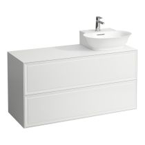 LAUFEN THE NEW CLASSIC Skrinka pod umývadlo, s 2 zásuvkami, s výrezom vpravo, pre umývadlá 816852, 1175x455x600 mm, Biela lakovaná 631, H4060880856311