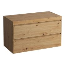 LAUFEN LANI Modulárna zostava 1000, umývadlová doska 65 mm (.267 divoký dub), bez výrezu, s 2 zásuvkami, 985x495x580 mm, Divoký dub 267, H4065601122671