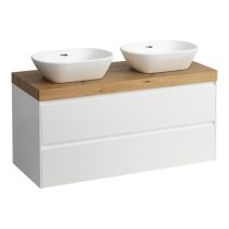LAUFEN LANI Modulárny systém, 118,5 × 49,5 × 58 cm, s umývadlovou doskou 65 mm, s výrezom vľavo a vpravo, s 2 zásuvkami, umývadlová doska vo farbe divoký dub (267), 1185x495x580 mm, Multicolour farby 999, H4065741129991