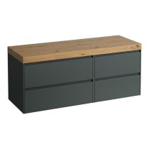 LAUFEN LANI Modulárna zostava 1400, umývadlová doska 65 mm (.267 divoký dub), bez výrezu, so 2 zásuvkami: zásuvkový element 800 + zásuvkový element 600, 1370x495x580 mm, Šedá traffic 266, H4065801122661