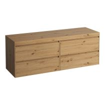 LAUFEN LANI Modulárna zostava 1600, umývadlová doska 65 mm (.267 divoký dub), bez výrezu, so 2 zásuvkami: zásuvkový element 800 + zásuvkový element 800, 1570x495x580 mm, Divoký dub 267, H4065901122671