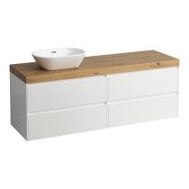 LAUFEN LANI Modulárna zostava 1600, umývadlová doska 65 mm (.267 divoký dub), s výrezom vľavo, so 2 zásuvkami: zásuvkový element 800 pravý + zásuvkový element 800 ľavý, 1570x495x580 mm, Multicolour farby 999, H4065921129991