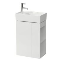 LAUFEN Kartell LAUFEN Skrinka pod umývadlo, 1 dvierka, závesy dverí vľavo, otvorená polička na pravej strane, pre umývadielka H815335, 440x270x600 mm, Biela matná 640, H4075170336401
