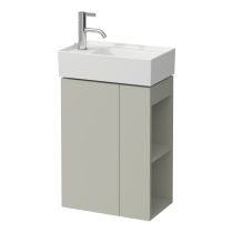 LAUFEN Kartell LAUFEN Skrinka pod umývadlo, 1 dvierka, závesy dverí vľavo, otvorená polička na pravej strane, pre umývadielka H815335, 440x270x600 mm, Kamienky šedé 641, H4075170336411