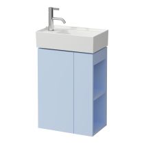 LAUFEN Kartell LAUFEN Skrinka pod umývadlo, 1 dvierka, závesy dverí vľavo, otvorená polička na pravej strane, pre umývadielka H815335, 440x270x600 mm, Šedomodrá 645, H4075170336451
