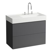 LAUFEN Kartell LAUFEN Skrinka pod umývadlo, s 2 zásuvkami, vrátane zásuvkového organizéra, pre umývadlo H810339, 880x450x600 mm, Bridlica šedá 642, H4076080336421
